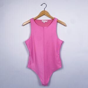 Good American Scuba Tank Top Bodysuit Hot Pink Medium
